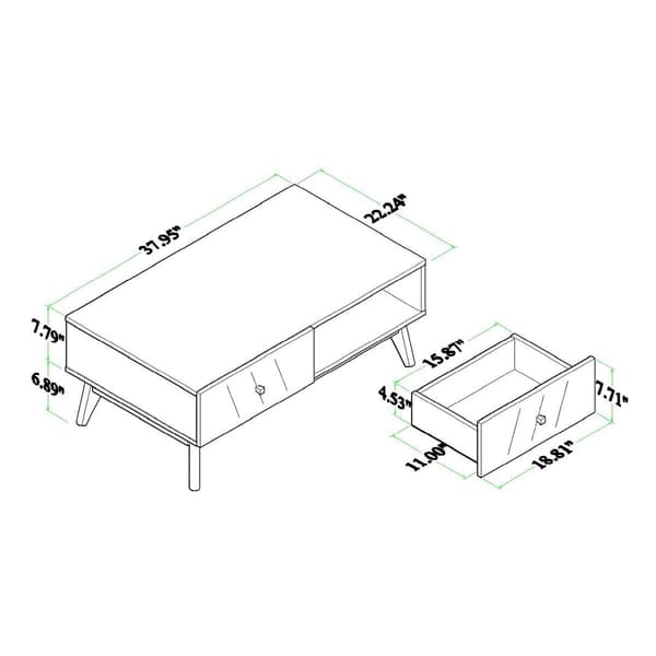 Baxton Studio Hartman Modern Walnut Brown Wood Coffee Table