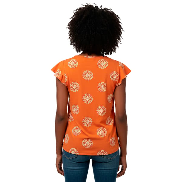 Womens Absolutely Famous Floral Twist Front Blouse
