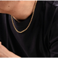 Mens Lynx Gold-Tone Ion Plated 4mm Rope Chain Necklace - image 2