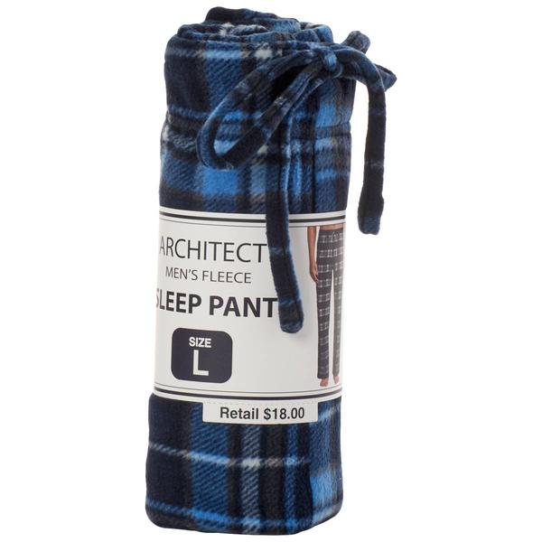 Mens Architect® Fleece Sleep Pants - Light Blue/Navy