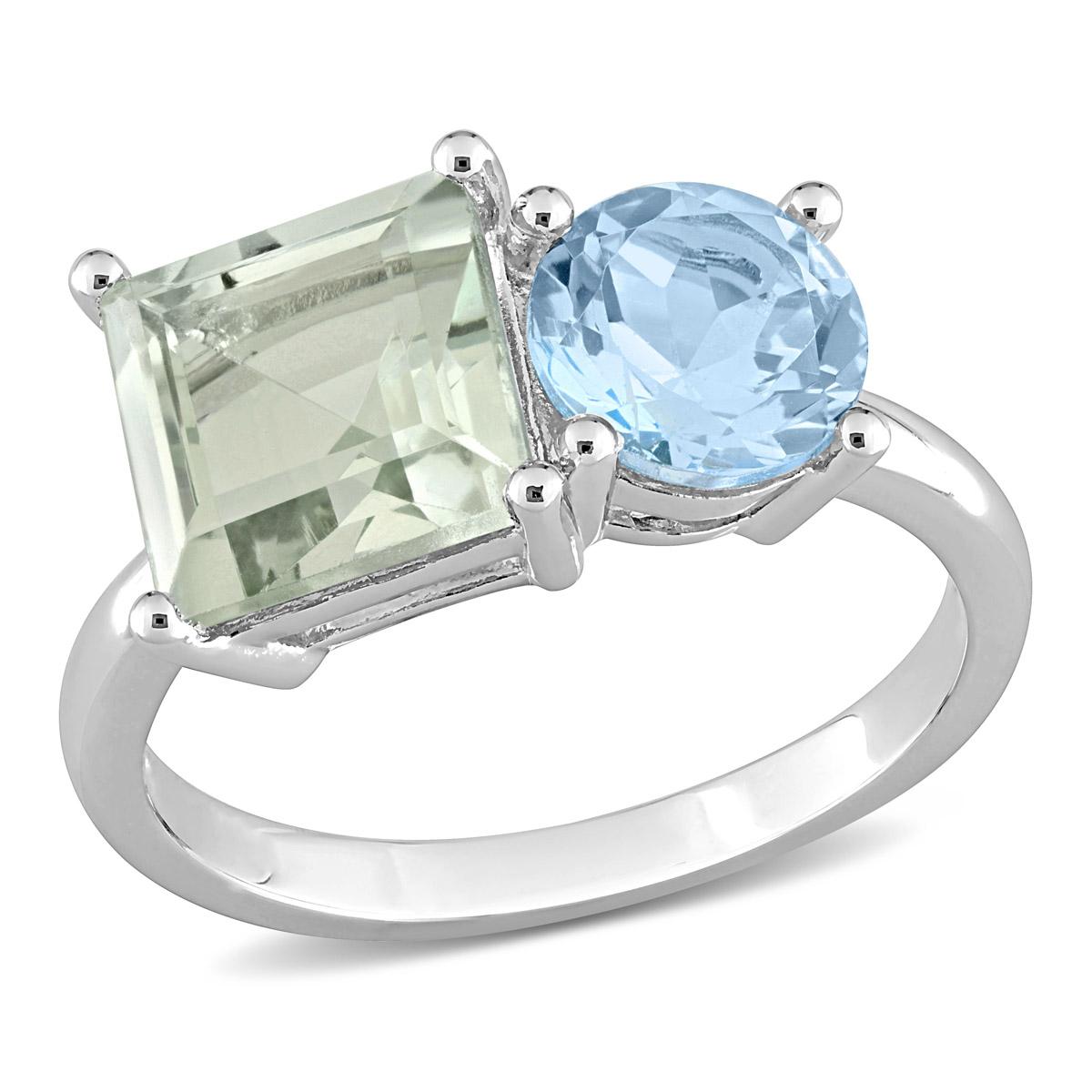 Gemstone Classics™ Octagon Green Quartz & Sky Blue Topaz...