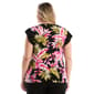 Plus Size Rafaella® Ruffle Cap Sleeve Rainforest Tropical Blouse - image 2