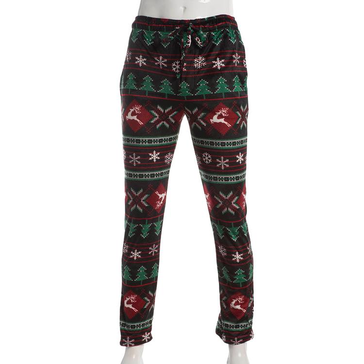 Mens Preswick & Moore® Reindeer Fair Isle Silky Pajama Pants