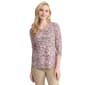 Petite Jones New York 3/4 Sleeve Keyhole Neck Abstract Blouse - image 3