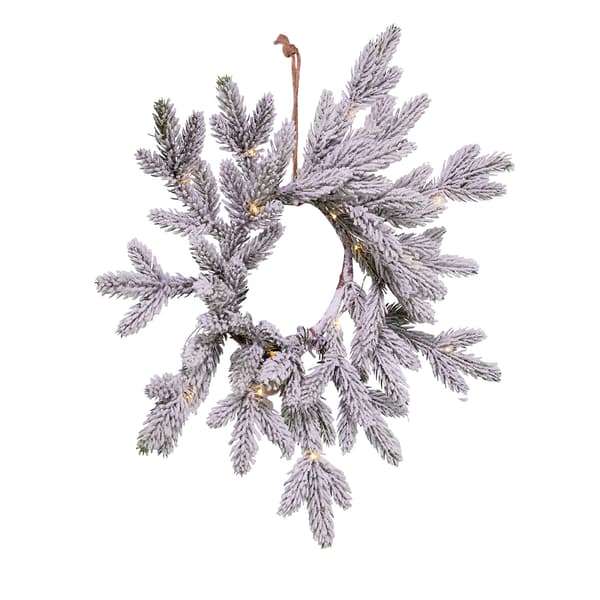 Kurt S. Adler 18in. Battery-Operated LED Flocked Pine Wreath