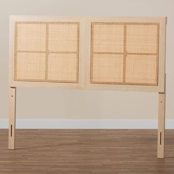 Baxton Studio Oline Light Brown Finished Wood Queen Headboard