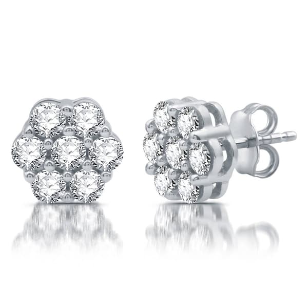 Nova Star(R) 1ctw. Lab Grown Diamond 14kt. White Gold Stud Earrings - image 