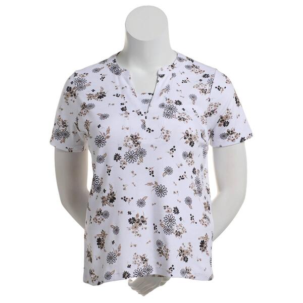 Petite Hasting & Smith Short Sleeve Daisy Two In One Blouse - image 