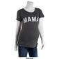 Womens Due Time Short Sleeve Ruched Mama Maternity Tee - image 4
