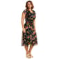 Plus Size MSK Flutter Sleeve V Neck Floral Chiffon Midi Dress - image 4