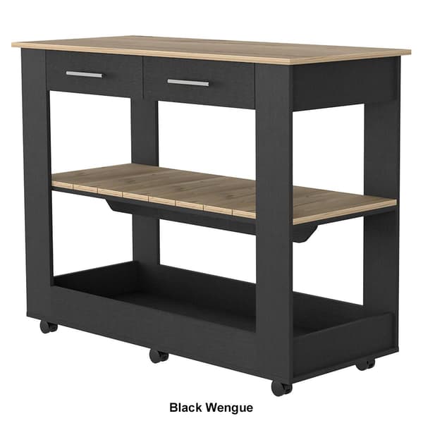 FM FURNITURE Brooklyn 80 Light Oak Kitchen Island