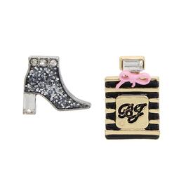 Betsey Johnson Perfume & Heeled Boot Stud Earrings