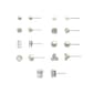 Ashley 9pr. Silver Crystal & Pearl Multi Stud Earrings Set - image 1