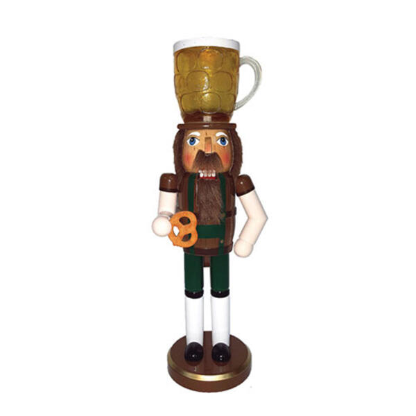 Santa's Workshop 14in. Beer & Pretzel Nutcracker - image 