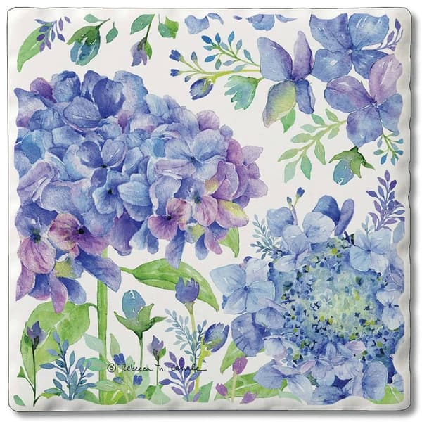 4pk. Beautiful Hydrangea Square Coaster Set
