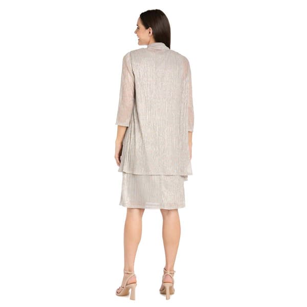 Womens R&M Richards Crinkle Pleat Flyway Jacket Dress