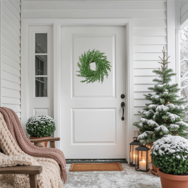 Northlight Frosted Norfolk Pine Artificial Christmas Wreath - image 