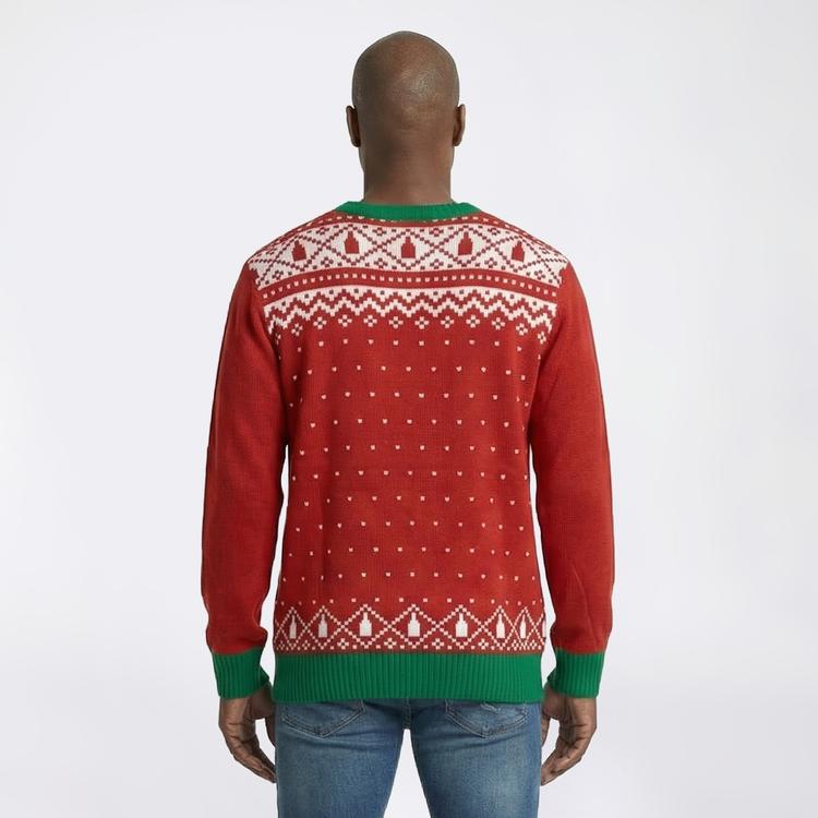 Mens Holiday Hype Reindeer Drink Pocket Ugly Christmas Sweater