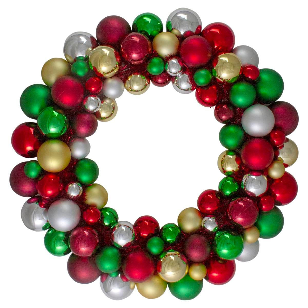 Northlight Seasonal 36in. Shatterproof Ball Christmas Wreath