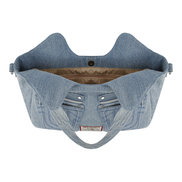 True Religion Horseshoe Stitch Denim Satchel