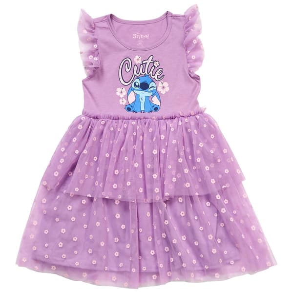 Girls (4-6x) Disney Stitch Cutie Ruffle Tutu Dress - image 