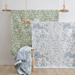 Greenland Home Fashions™ Blue Toile Classic Floral Throw Blanket