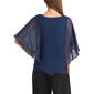 Plus Size  AGB Solid Chiffon Popover Blouse with Necklace - image 6