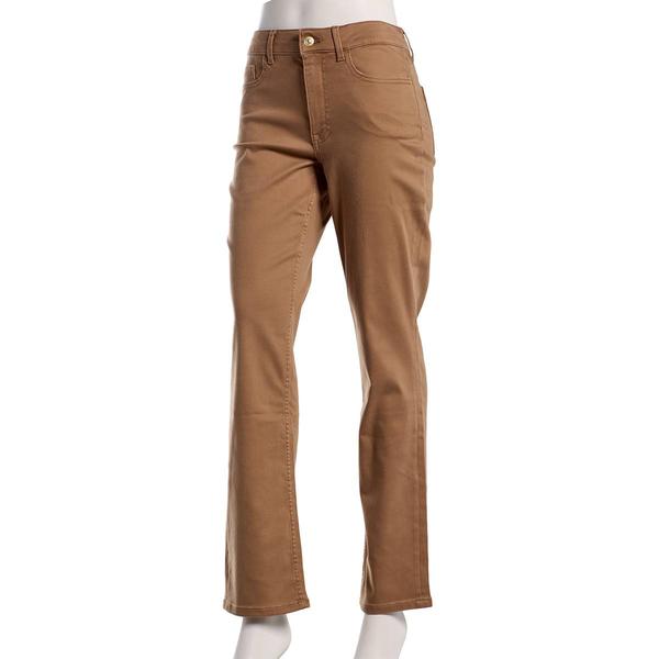 Womens Nautica Mid Rise Solid Straight Leg Pants - image 