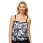 Womens Island Waves Scorpio Blouson Mesh Overlay Tankini Swim Top - image 1