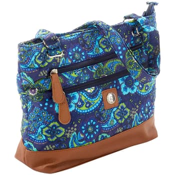 Stone Mountain: Green Blue Quilted Crossbody Bag | Silkroll