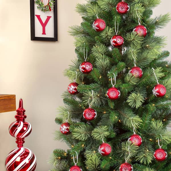 National Tree 6pc. Red Snowflake Shatterproof Ornaments