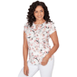 Womens Emaline Key Items Short Sleeve Floral Lace Neck Tee - image 3