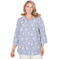 Plus Size Alfred Dunner Classics 3/4 Sleeve Pinstripe Blouse - image 1