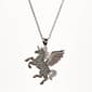 18in. Chain Silver Plated Glitter Paper Unicorn Pendant - image 1