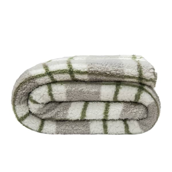 Mantolok Reversible Sherpa Plaid Throw
