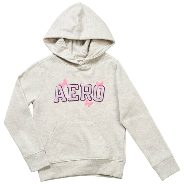 Girls (4-6x) Aeropostale Marled Felt Patch Butterfly Hoodie