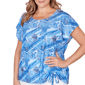 Plus Size Hearts of Palm Smooth Sailing Seashell Side Tie Blouse - image 5