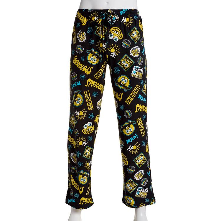 Mens SpongeBob SquarePants Pajama Pants - Black