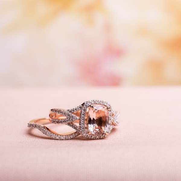 Gemstone Classics&#8482; 10kt. Rose Gold Cushion Bridal Set