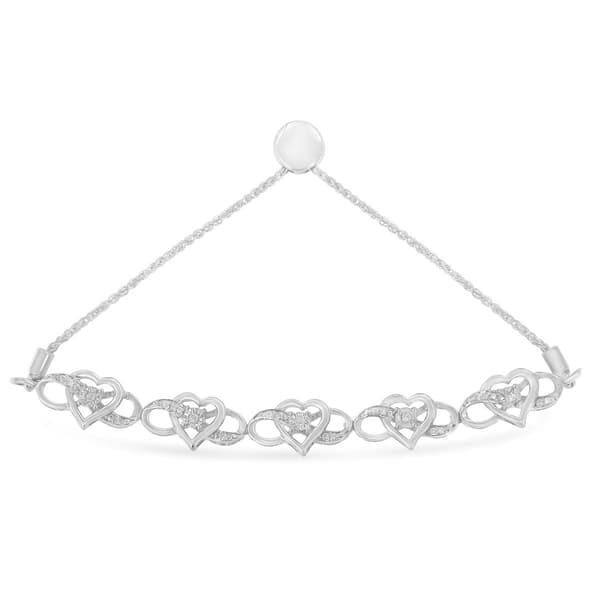 Diamond Classics&#8482; Sterling Silver Diamond & Woven Bolo Bracelet