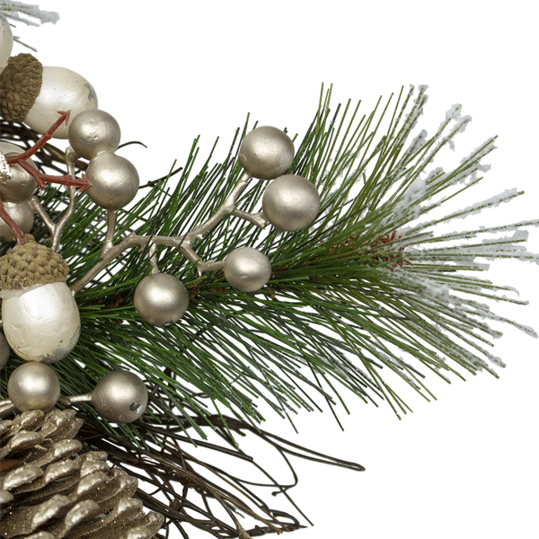 Northlight Acorn & Pinecone Flocked Pine Christmas Wreath