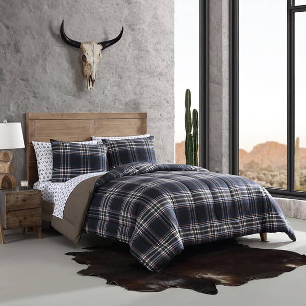 Wrangler City Flats Plaid Microfiber Reversible Duvet Cover Set