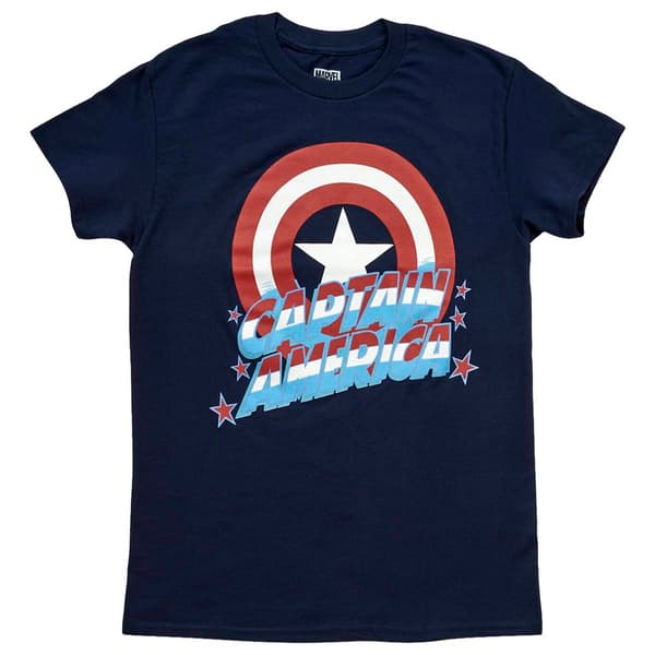 Young Mens Marvel Captain America Shield Graphic Tee - image 