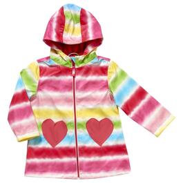 Girls (4-6x) Pink Platinum Ombre Raincoat w/Heart Pockets - Pink
