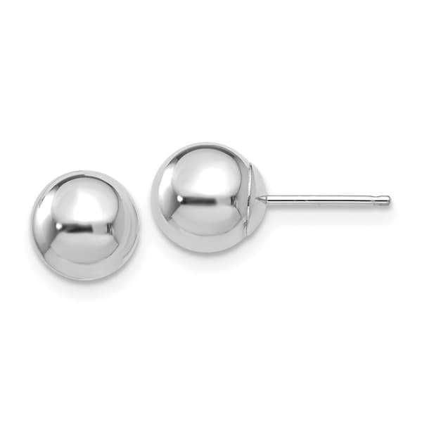 Gold Classics&#40;tm&#41; 14kt. White Gold 7mm 3D Ball Stud Earrings - image 