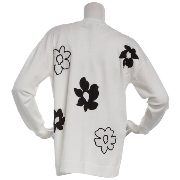 Petite Hanna & Gracie Long Sleeve Floral Cardigan