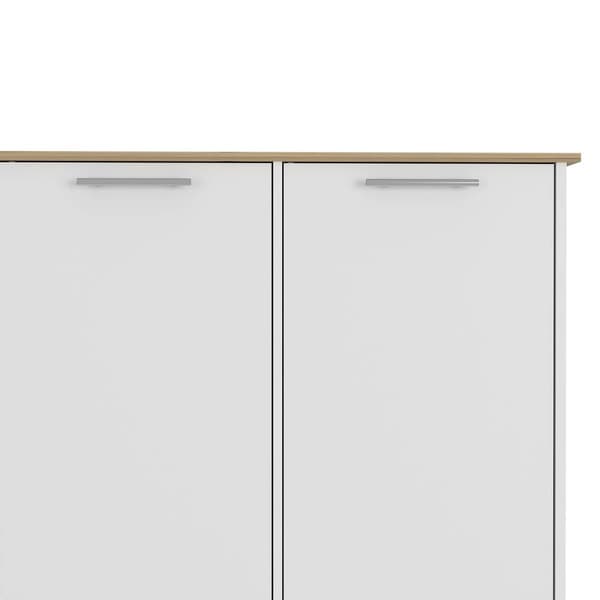 FM FURNITURE Carnation White Kitchen Island