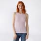 Juniors No Comment Rib Seamless Crewneck Tank With Molded Cup - image 2