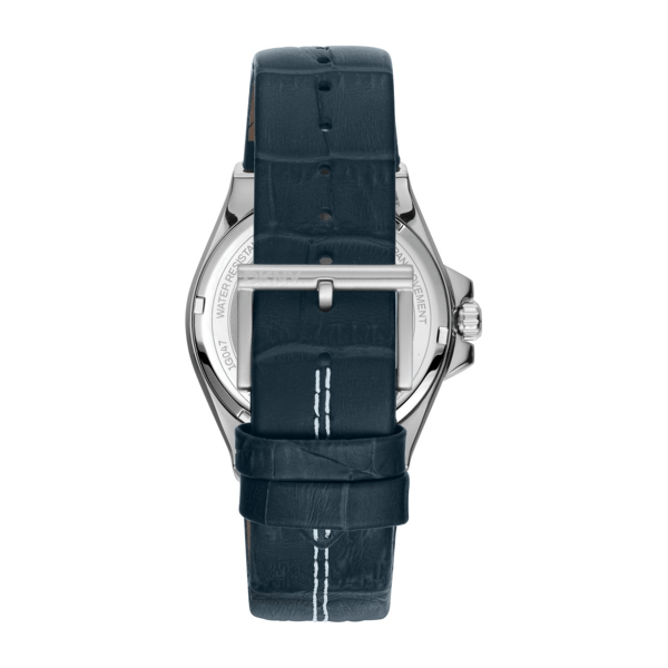 Mens DKNY Modernist Blue Dial Blue Leather Watch - DK1G047L0025