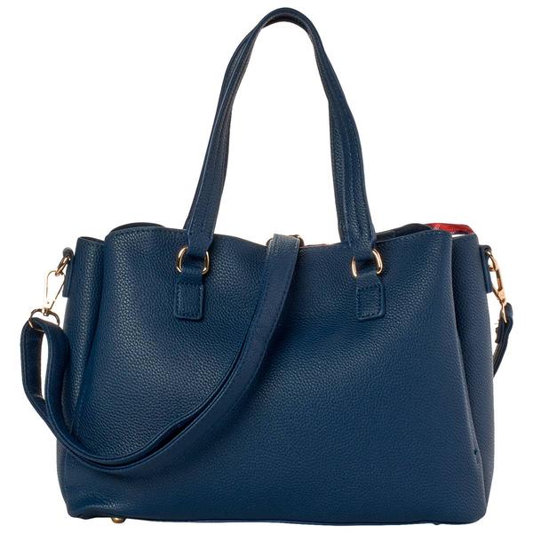 DS Fashion Triple Compartment Satchel w/ Bow Scarf